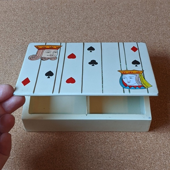 Vintage playing card box - hold 2 decks - perfect gift! - Picture 4 of 11